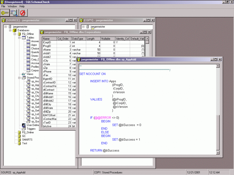 SQLSchemaCheck Screenshot